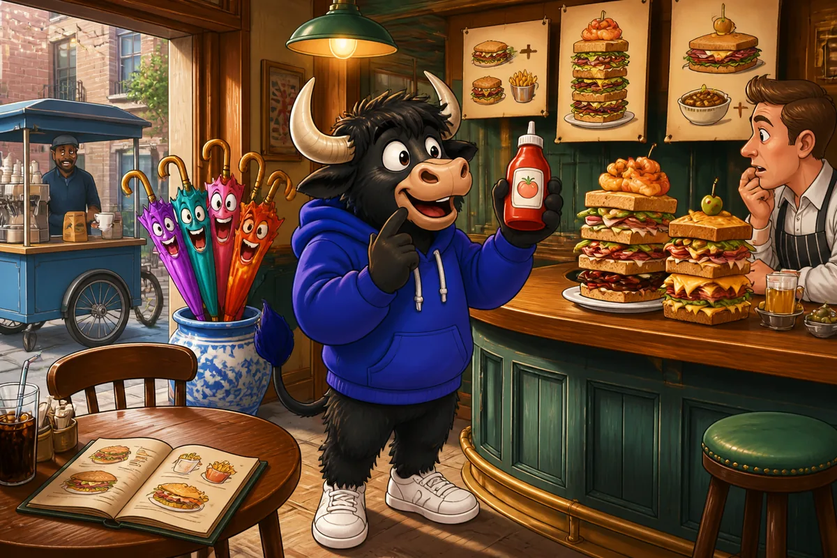 A friendly cafe scene showing English learners ordering food — lesson about ordering food in English.