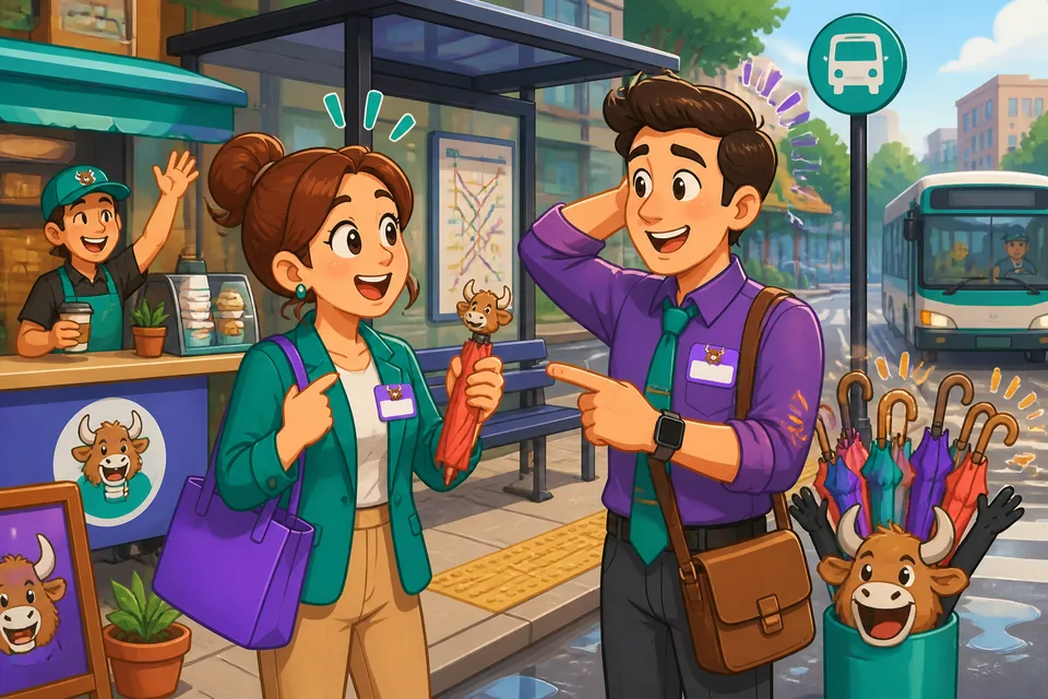 Two coworkers check a schedule and ask for permission to leave early — practical English for work.