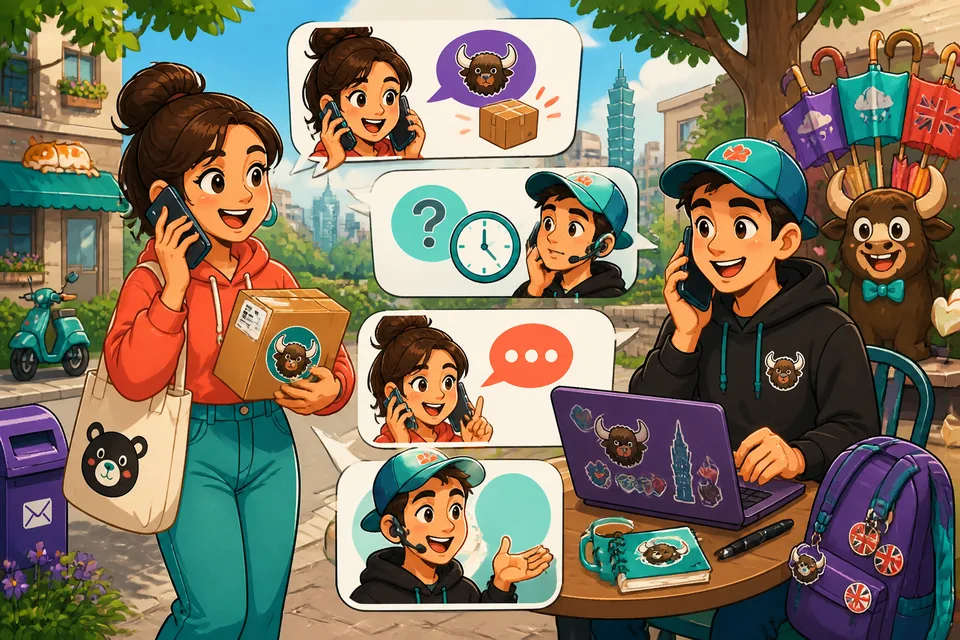 Two colleagues on a short French phone call; the scene illustrates holding, checking the line, and passing messages.