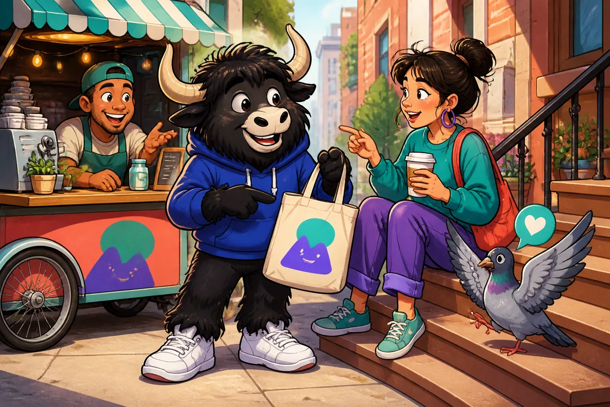 A friendly learner reading French permission phrases on a sign, practicing spoken French about rules and permission.