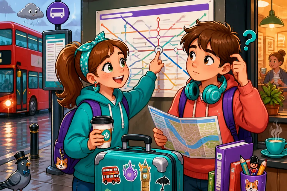 Two students chatting in French about what they study, homework and tests.