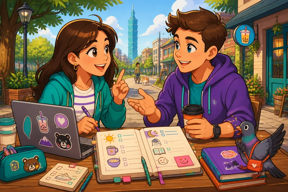 Anna and David chat about when they wake up, what they eat, and how they spend their evenings.