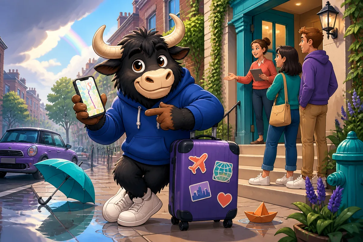 A traveler telling a story about a trip — French learning, travel experience vocabulary.