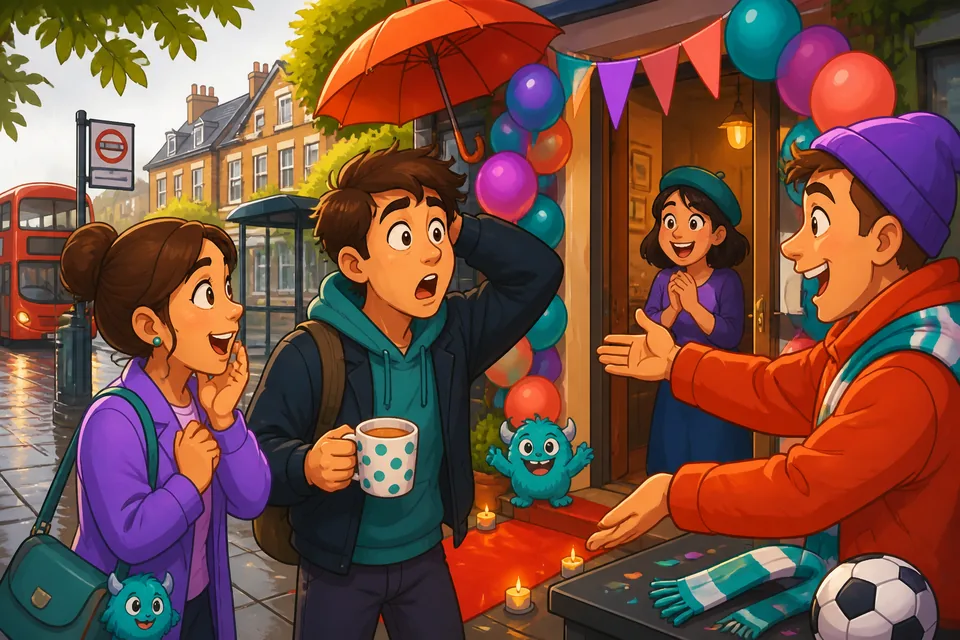Two friends talking and reacting with surprise in French; helpful for A2 French learners.
