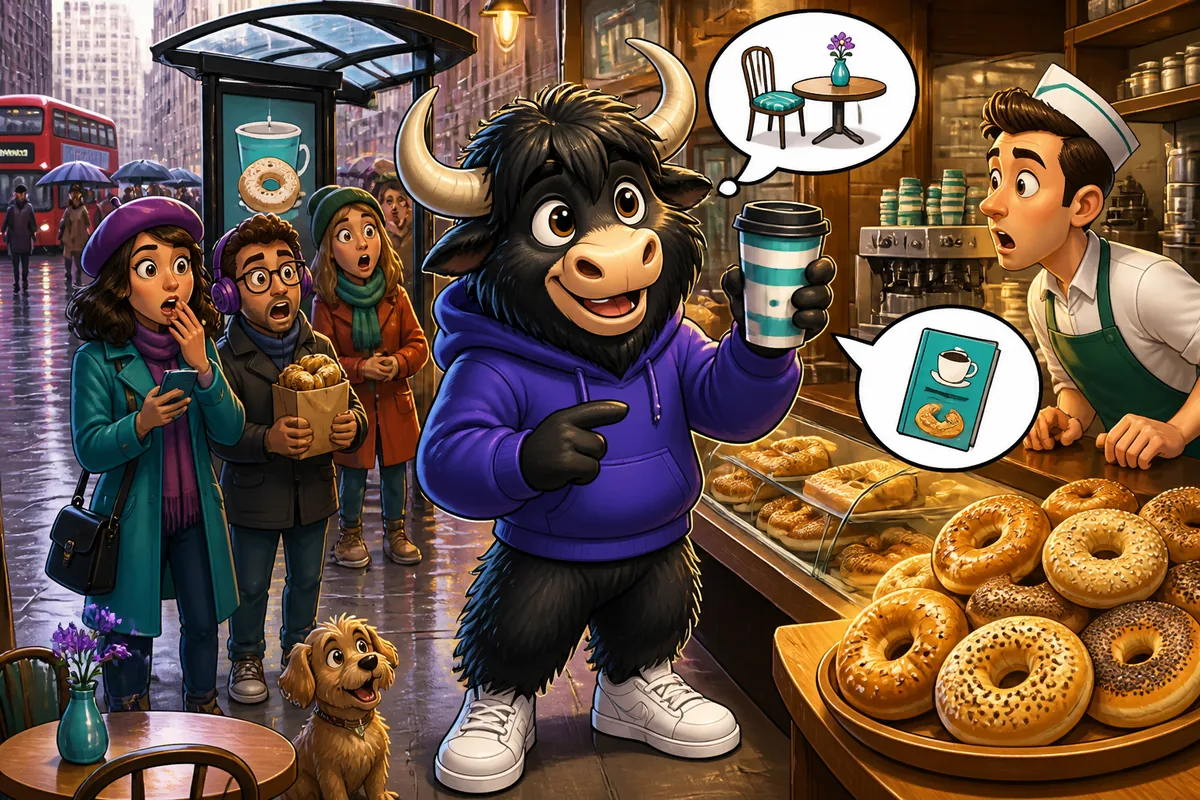 A friendly café scene for learning German café and restaurant phrases — ordering, seating, and paying.