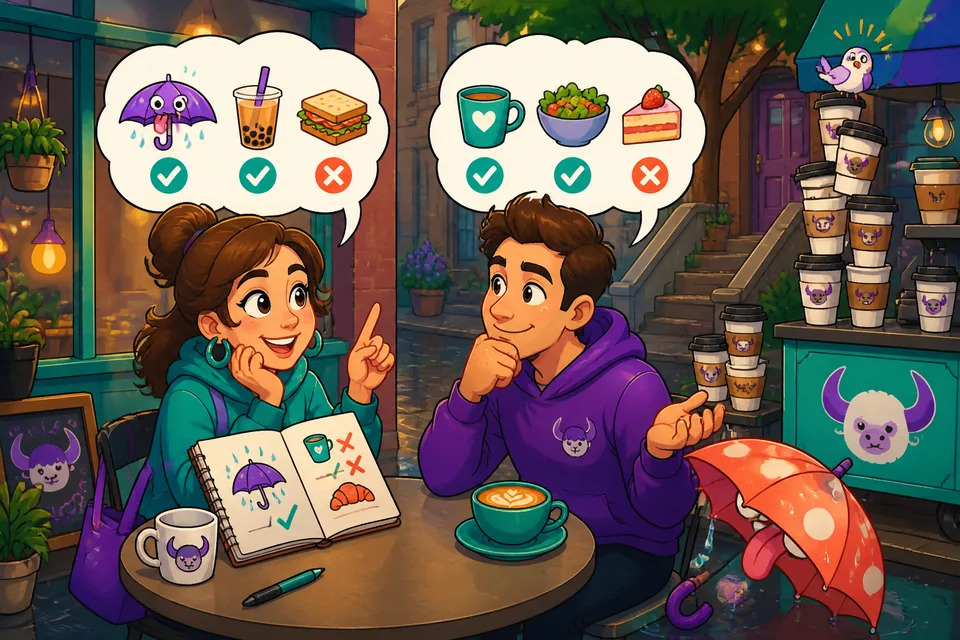 Anna and David use simple German requests and suggestions in a short, realistic exchange.