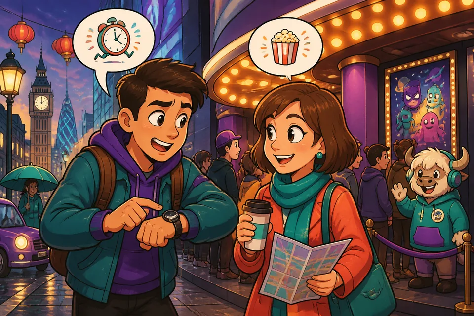 Anna asks David to hurry at a bus stop — shows how to use 'Beeil dich bitte.' in context.