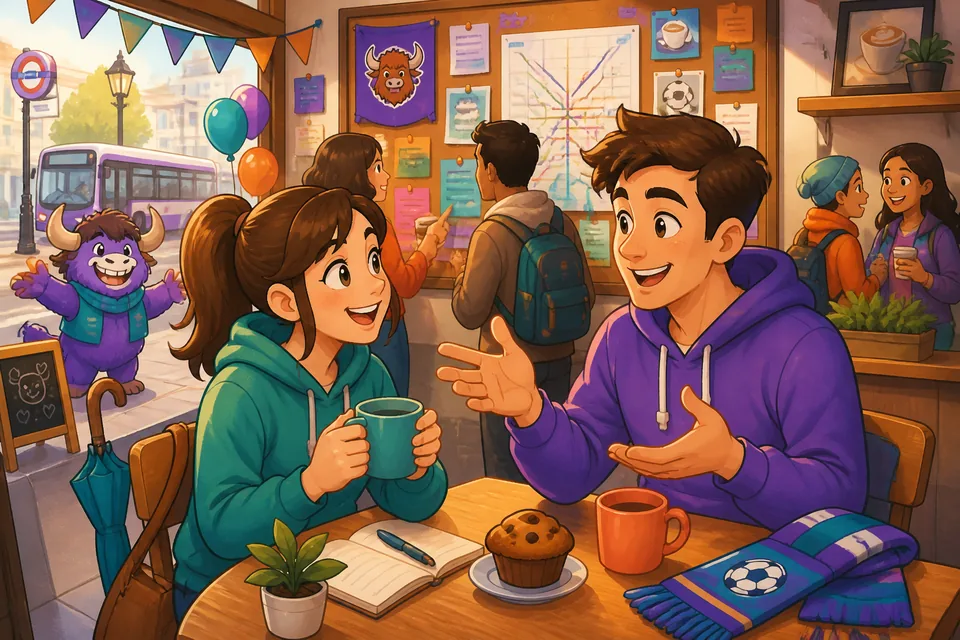 Anna and David check a plan and respond with 'Das klappt.' and 'Das klappt leider nicht.' during a short conversation.