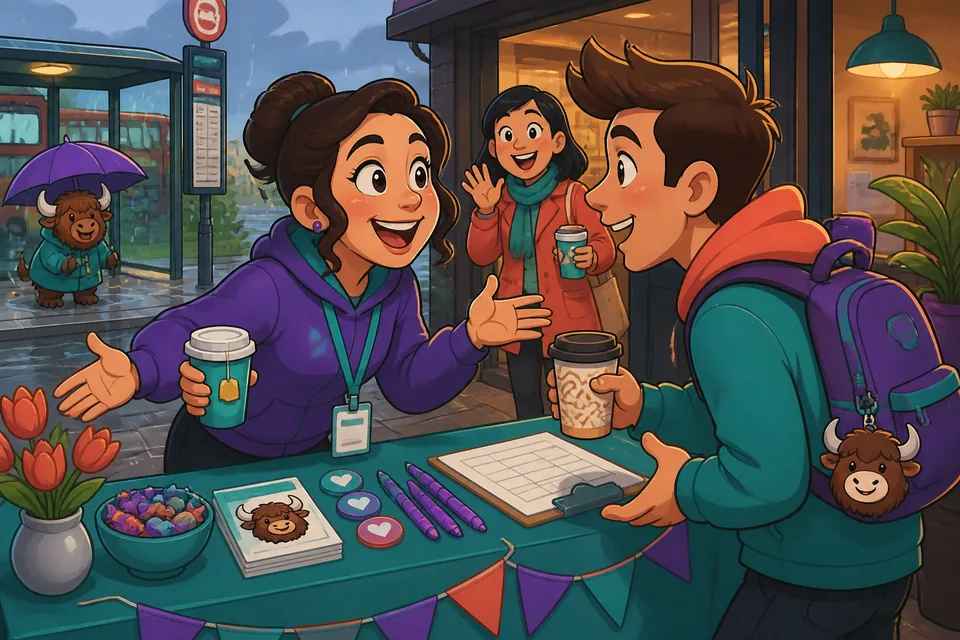 Two friends arranging a meeting in German: short exchange about arriving and availability.