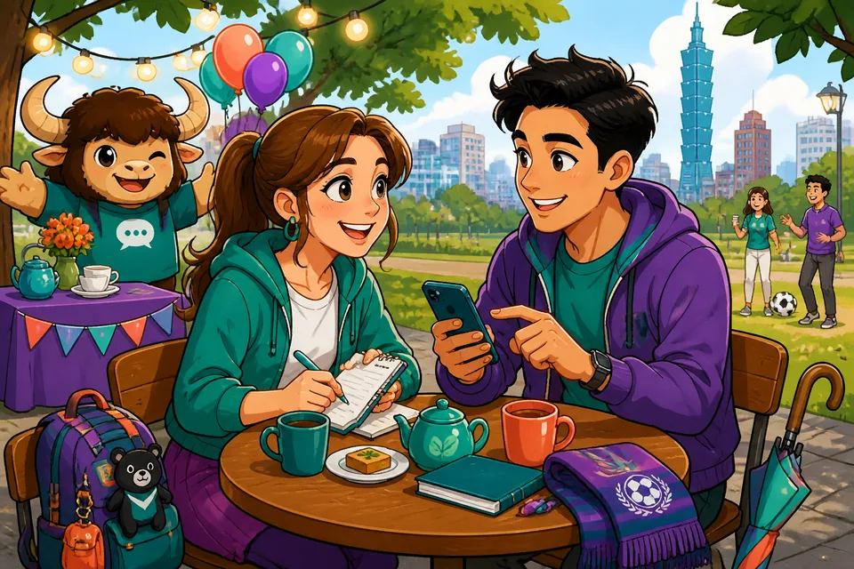 Close-up scene of a friendly mini-conversation in German where Anna asks David for his phone number and e‑mail.