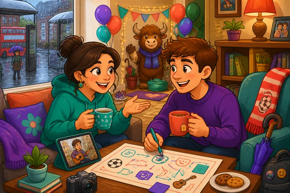 Anna and David chat about favorite hobbies, when they practice them, and inviting each other.
