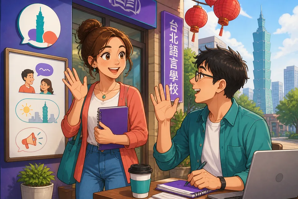 Close-up of two colleagues smiling and exchanging polite Japanese phrases about meetings and recent tasks.