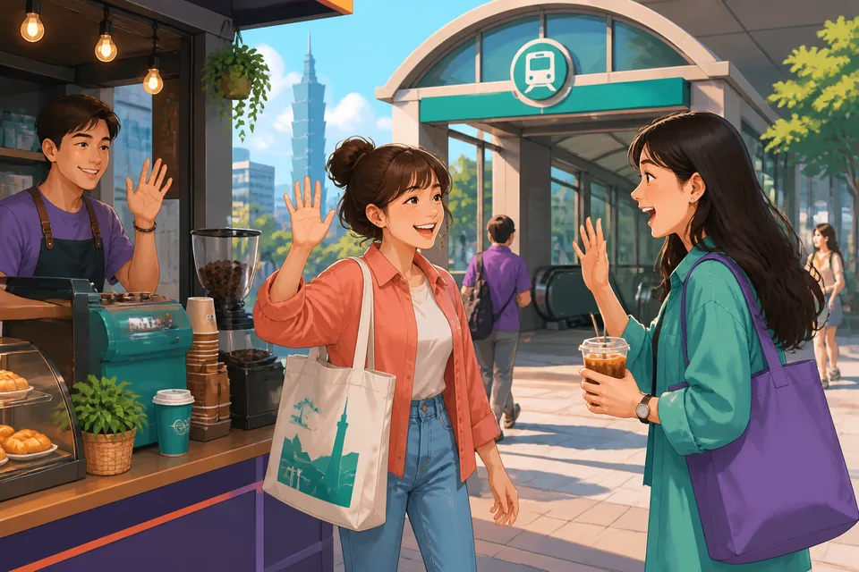 A casual café scene where friends are arranging a meet-up using Japanese planning phrases; clocks and calendar visible.