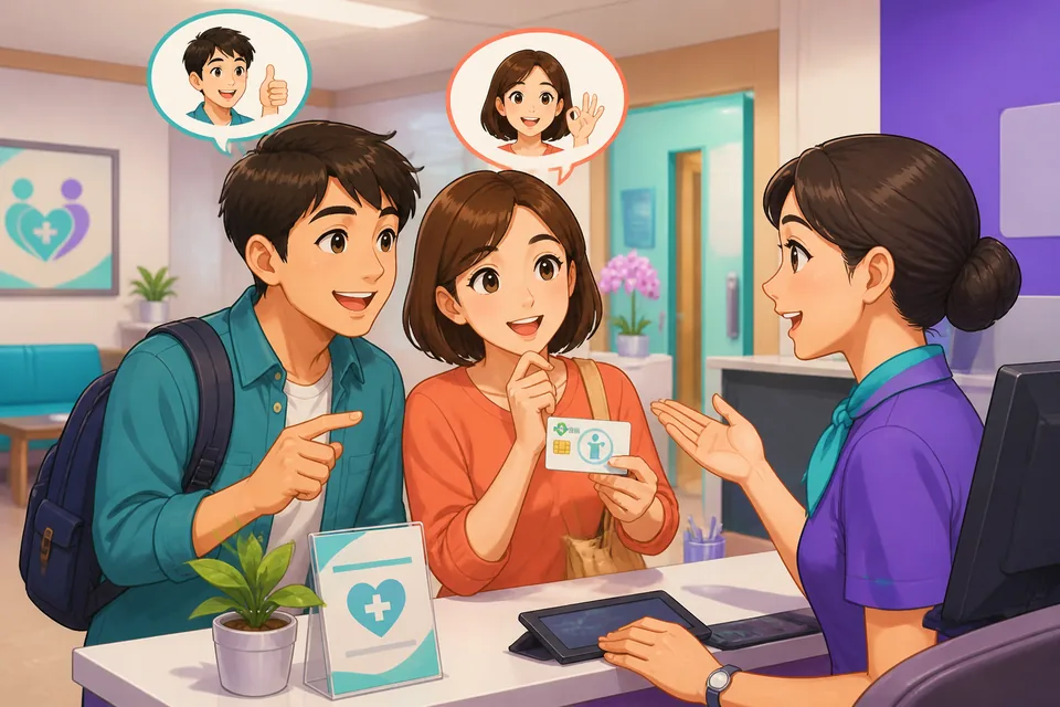 Close-up of a menu and a friend pointing, with Japanese text about saying opinions politely.