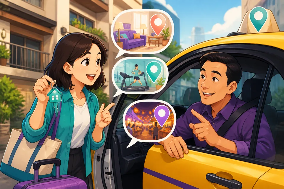 A cozy restaurant scene where a small group discusses options — Japanese preference phrases on the table.