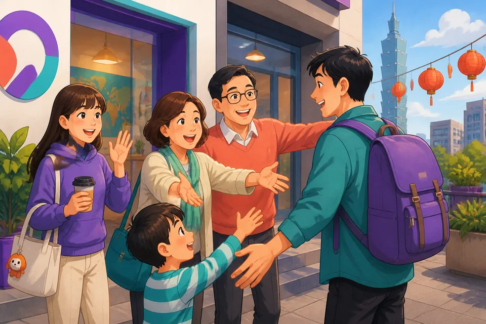 Two friends sitting at a café in Japan, asking about each other's parents and where they live; the image represents the lesson topic Family.
