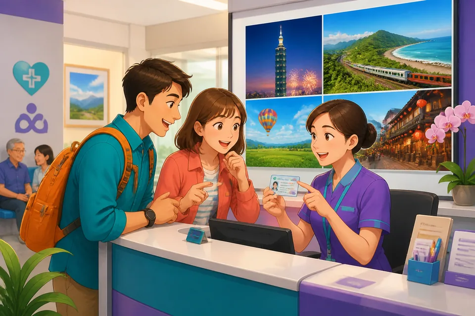 Two people sitting at a café sharing travel stories in Japanese — perfect for practicing past-trip phrases and recommendations.