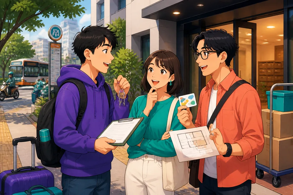 A friendly café meeting where a speaker uses 実は and 実際 to add facts and corrections in Japanese.
