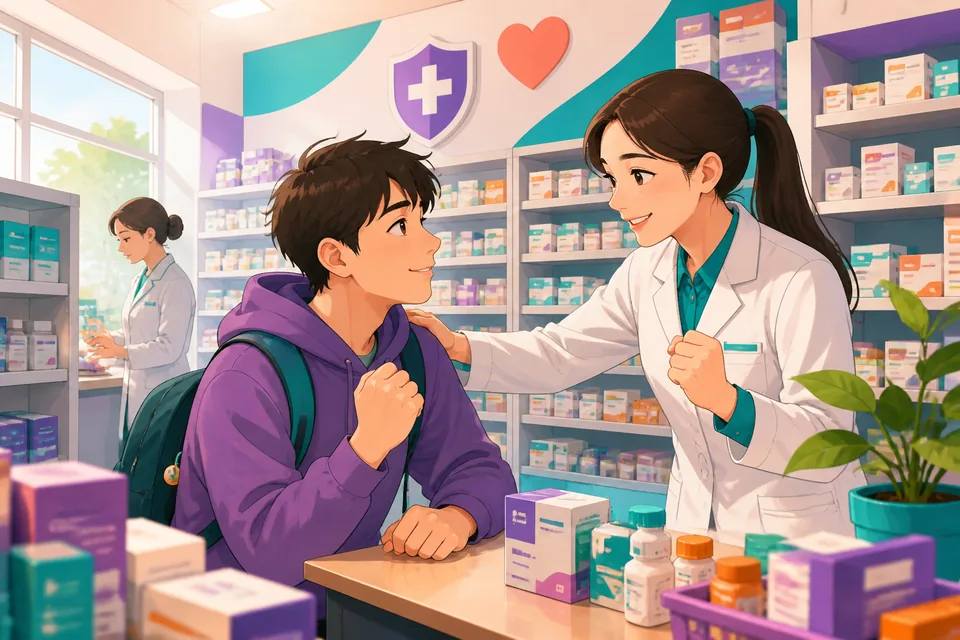 A small group practicing a presentation in Japanese, showing phrases for encouragement and support.