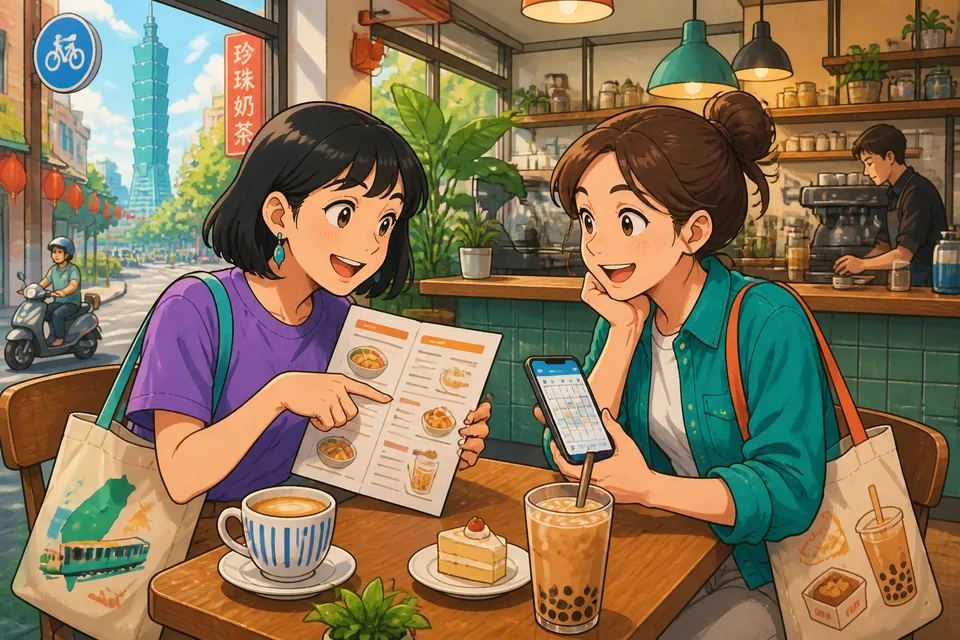 Anna and David talking: Anna asks what something is and asks about meeting time; David answers the time and helps — all in Simplified Chinese.