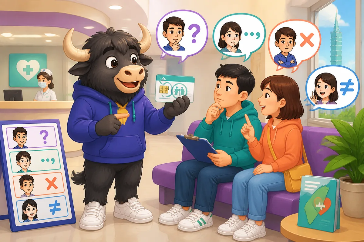 Two people in conversation with speech bubbles showing Simplified Chinese disagreement phrases; warm café scene for Agreement & Disagreement lesson.