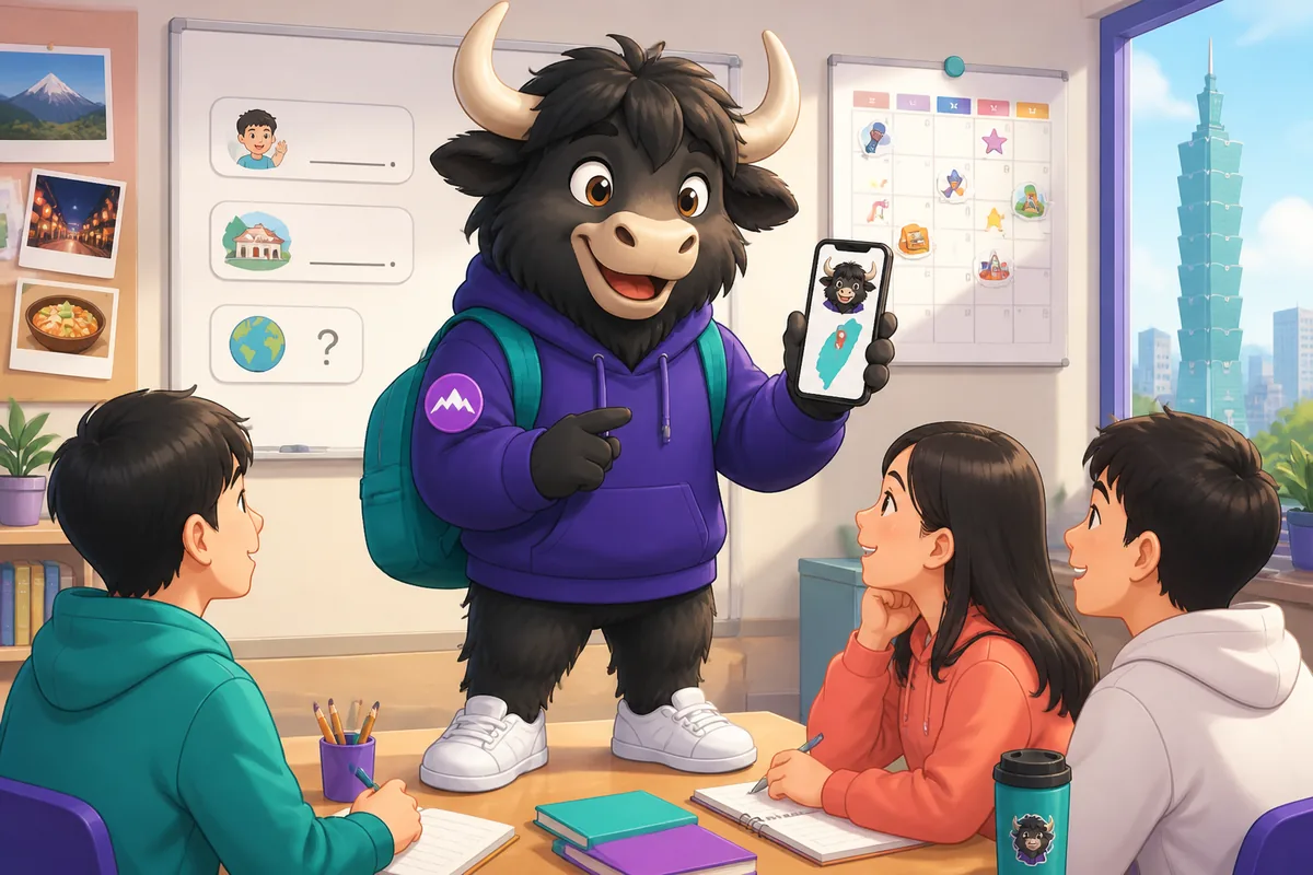 A warm photo of two people introducing themselves in Simplified Chinese, showing the lesson topic Identity and common introduction phrases.