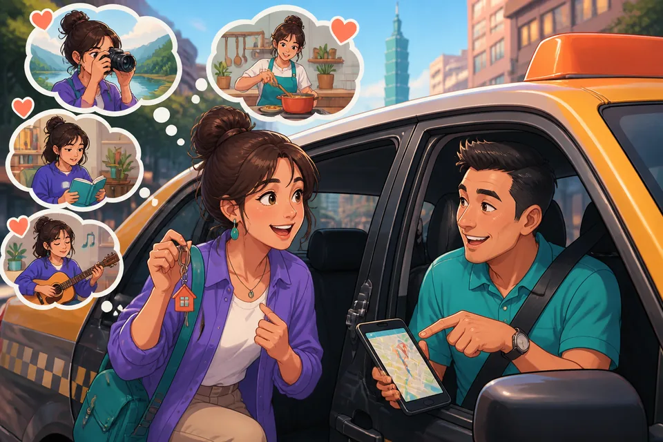 Close-up of a hand holding a camera and another pointing at a film still — the scene suggests discussing photography and media in Simplified Chinese.