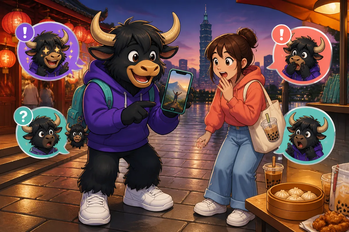 A lively café scene where friends react in Simplified Chinese to surprising news — lesson topic: Surprise Reactions.