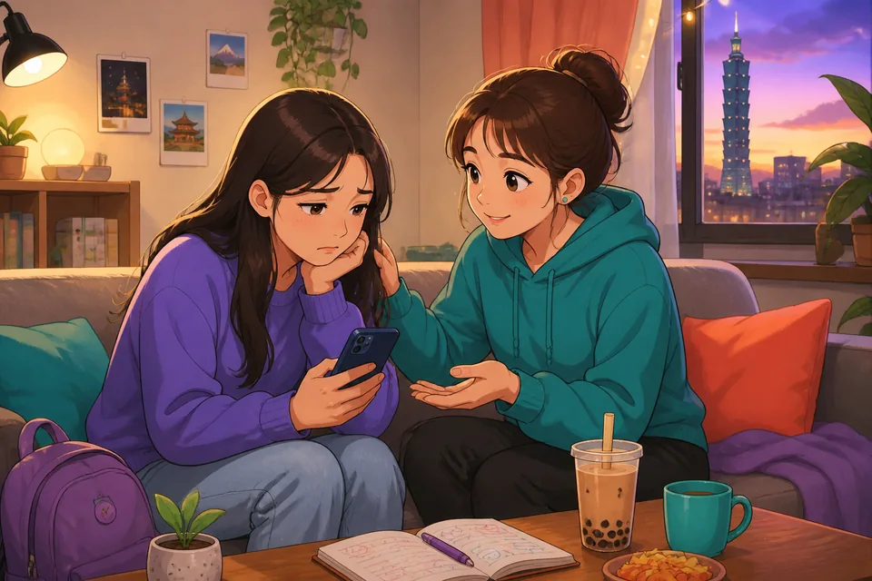 Close-up of a person listening attentively while the other talks, illustrating the empathy lesson in Simplified Chinese.