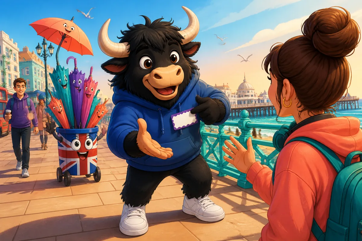 A friendly scene of two people greeting each other, learning Spanish greetings and openings.