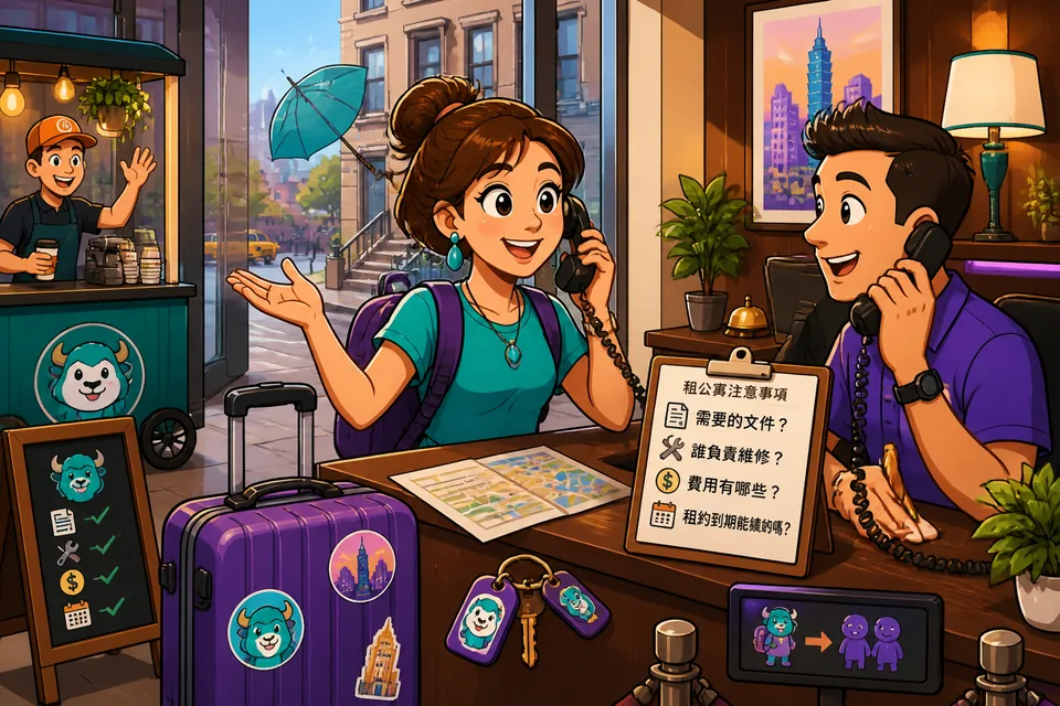 Anna and David discuss documents, fees and repairs while looking at a rental contract in Spanish.