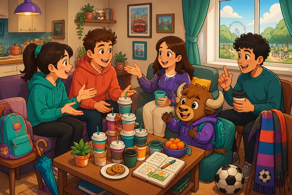 Two friends meet after the weekend to talk about dinner, weather, and what they did; Spanish learning context for simple talk.