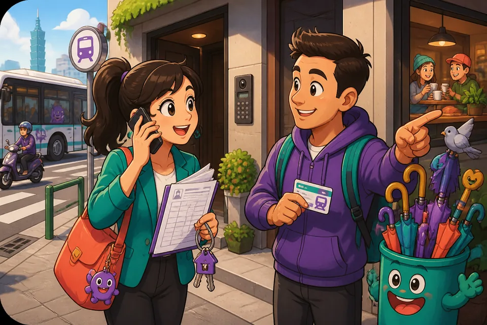 Close-up of Anna and David talking; the dialogue shows Spanish problem phrases used in a real situation.