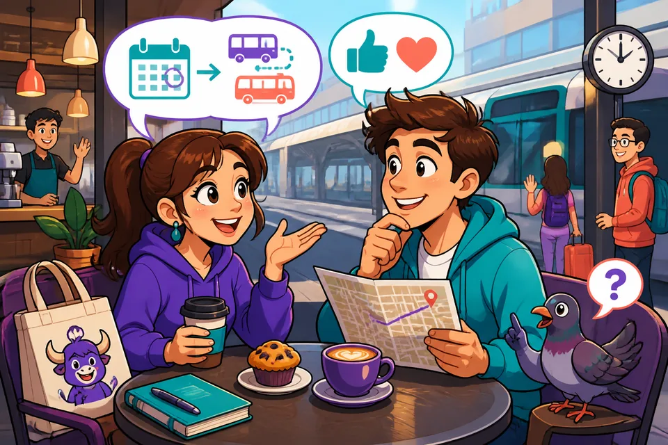 Anna and David use opinion chunks like 'Creo que...' and 'Preferiría...' in a short meeting-style chat.