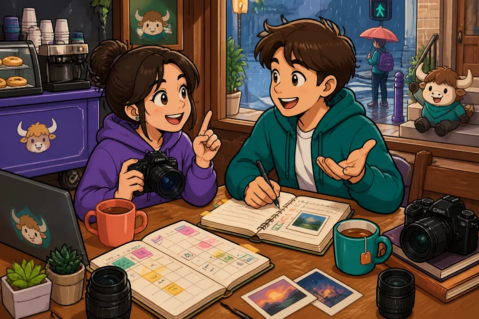 Close-up of a casual conversation where one person asks ¿Te interesa ___? and the other replies about time spent and skill level.