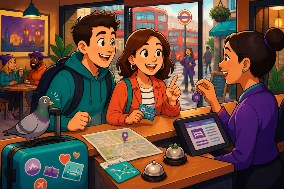 Two friends talking about a recent trip — Spanish travel phrases for describing places and surprises.