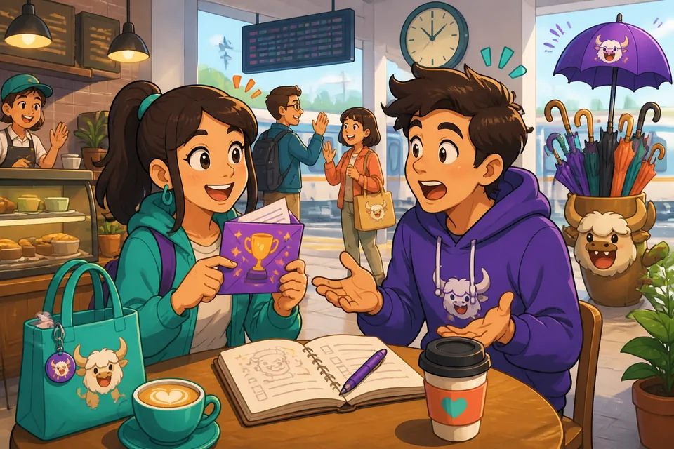 Anna and David react to unexpected news in Spanish, showing how to use ¡Qué increíble!, Espera, ¿qué?, and ¿En serio?.