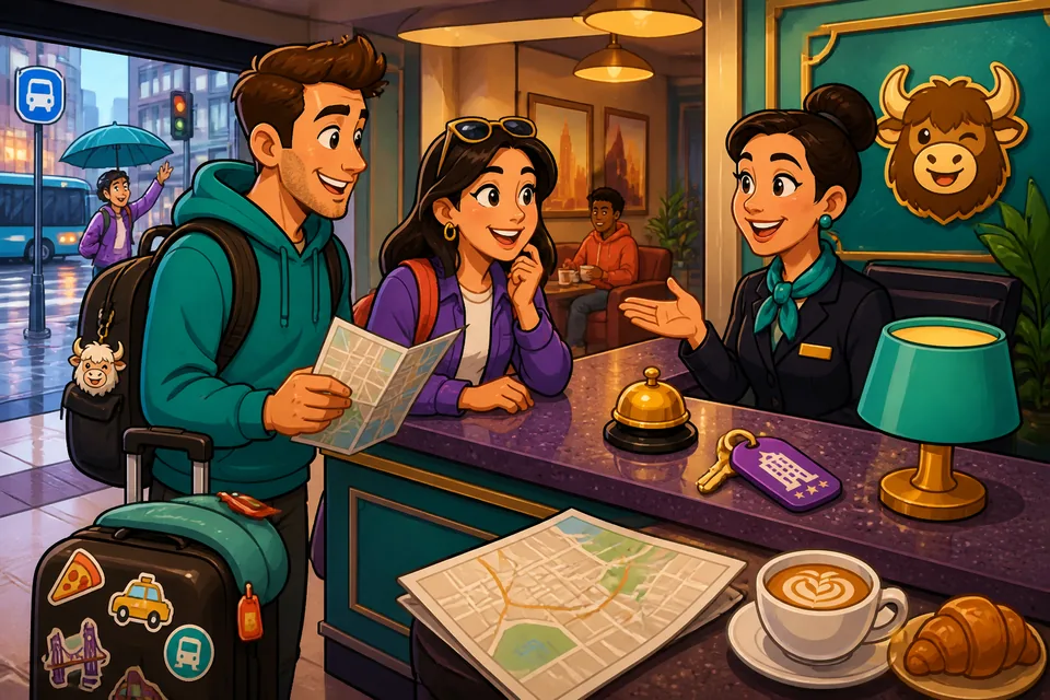 Small group conversation where someone says "Por cierto..." to introduce a related point.