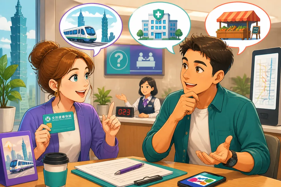 Anna and David chat in a bright Taipei café, using Traditional Chinese phrases to give examples and clarify ideas. The Taiwan Mandarin conversation shows how examples make explanations feel natural.