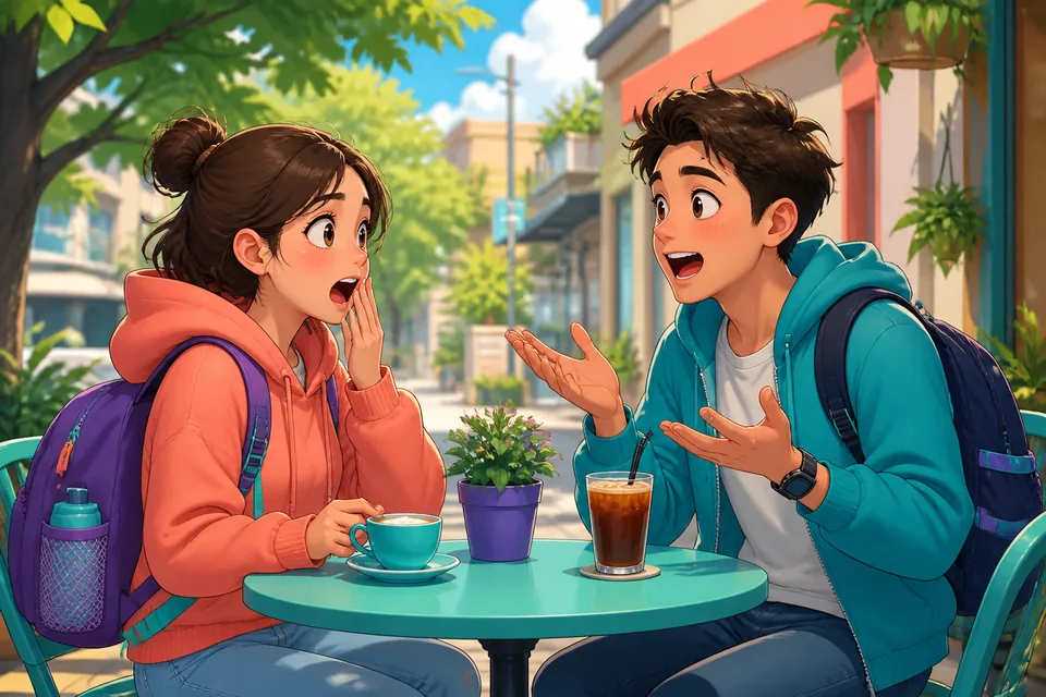 Anna and David chat in Taiwan Mandarin using Traditional Chinese, reacting with surprise to unexpected travel news.