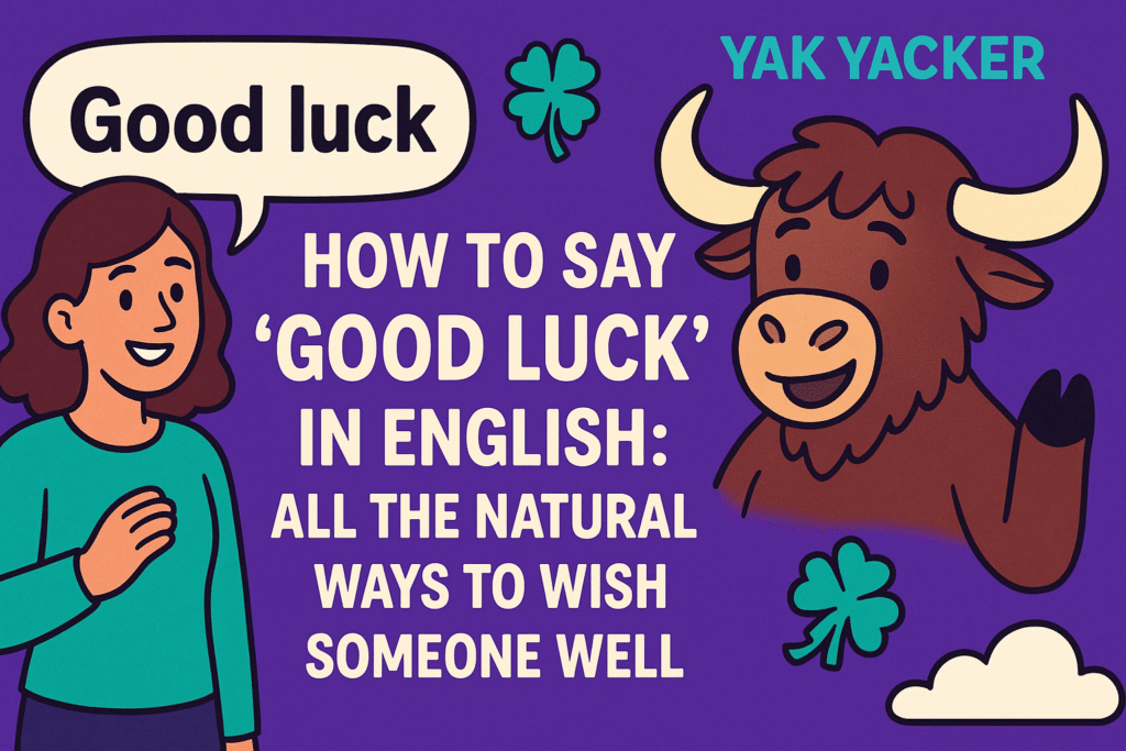 Learn all the natural, modern, and friendly ways to say “good luck” in English, with examples to help you sound confident and supportive in any situation.