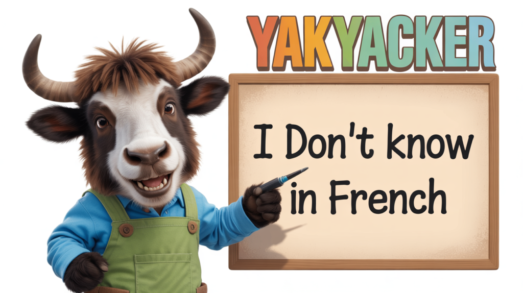 yak with “I Don’t Know in French” and shrug icons.