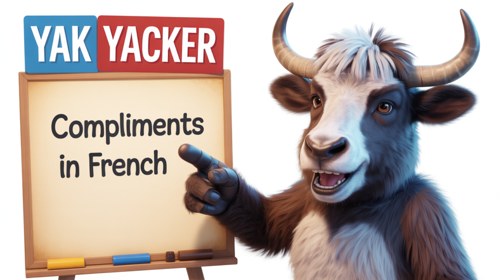 yak with “French Compliments” and heart icons.