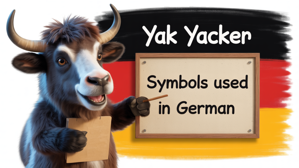 yak holding “German Symbols” punctuation icons