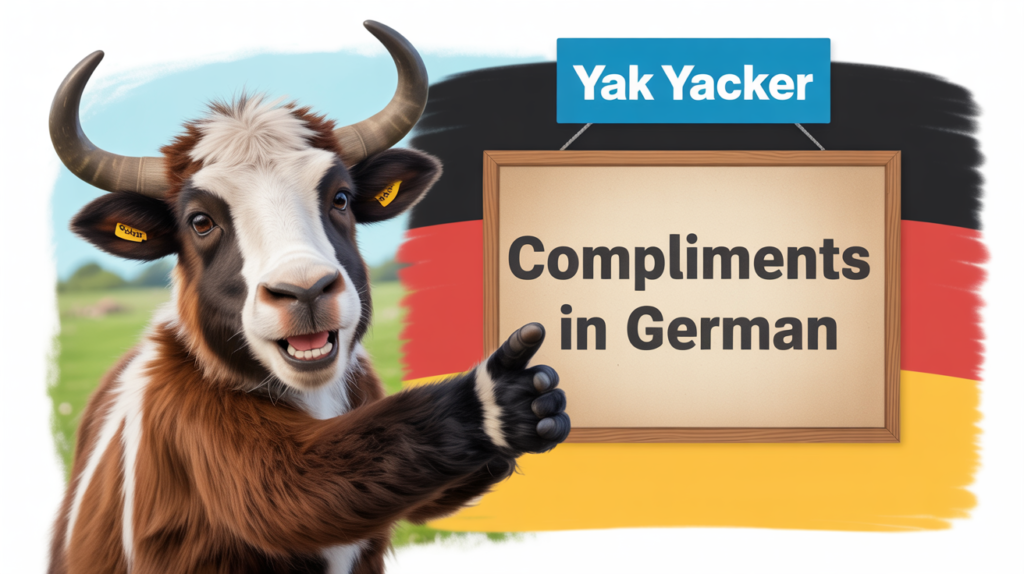 yak holding “Nicknames in German” with name labels