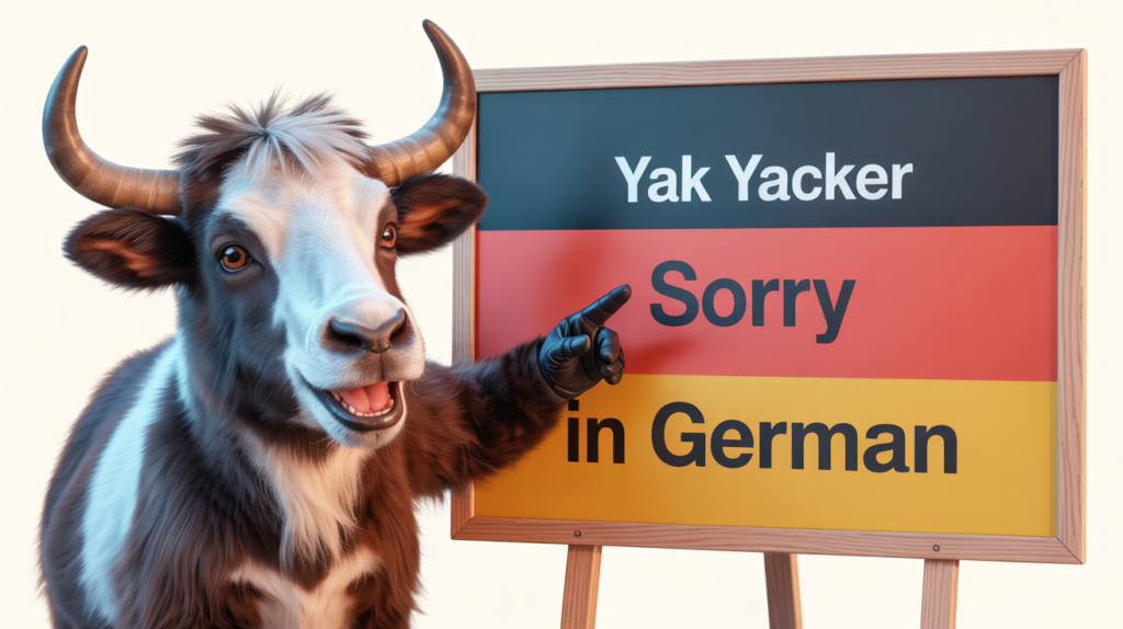 yak with “Say Sorry in German” apology icons