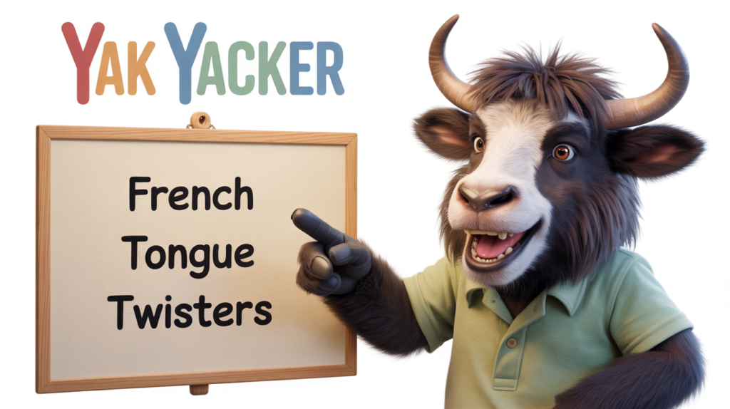 yak showing “French Tongue Twisters” with swirly speech icons.