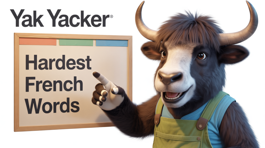 yak with “Hardest French Words” and tricky letter icons