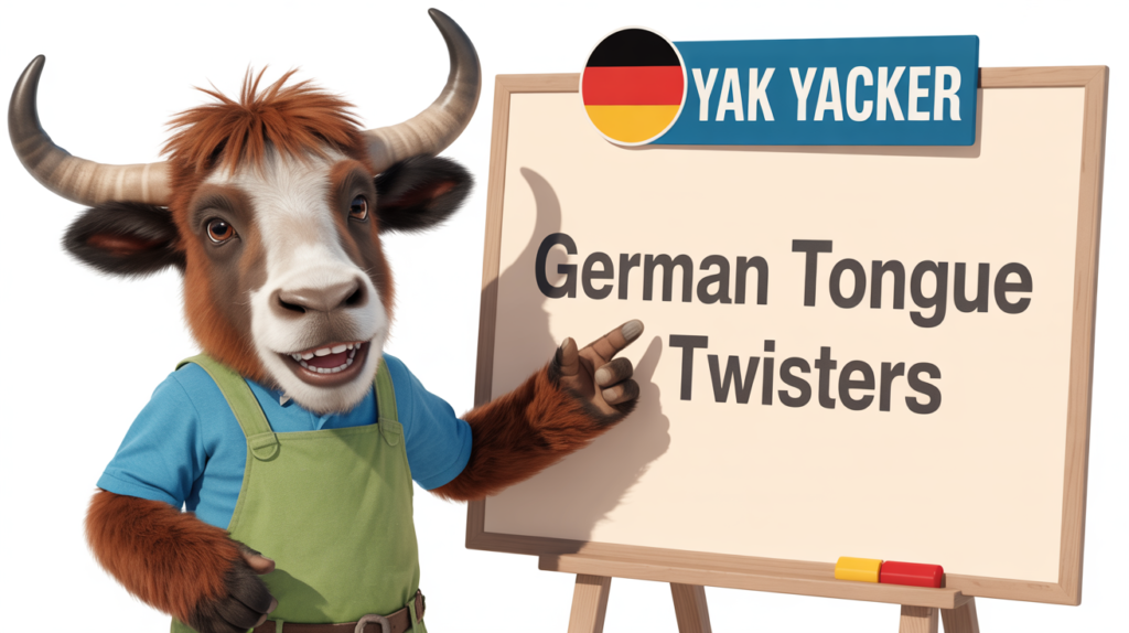 yak with “German Tongue Twisters” and twisted text icons.