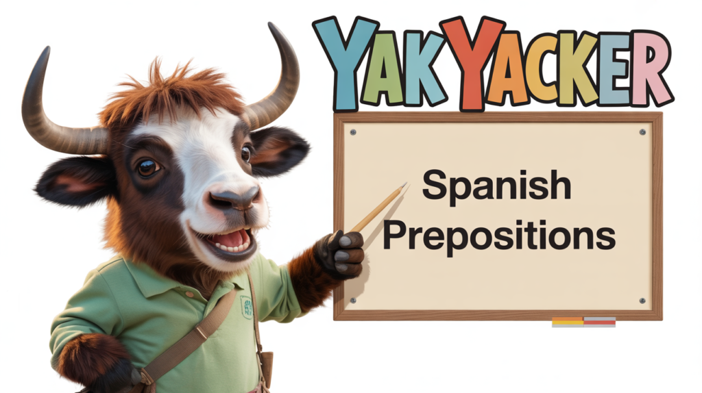 yak with “Spanish Prepositions” and directional icons